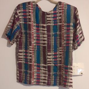 Colorful Striped Short Sleeve Top